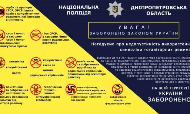 Нагадуємо про кримінальну відповідальність за використання забороненої законом символіки