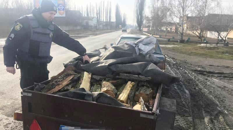 Поліція затримала чоловіка, який незаконно перевозив зрубані дерева