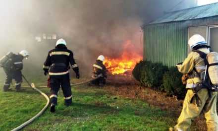 В Богуславе огнем уничтожен автомобильный трейлер и повреждено здание (ВИДЕО)