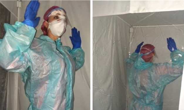 В больнице интенсивного лечения Павлограда медики проходят дезинфекцию за 8 секунд