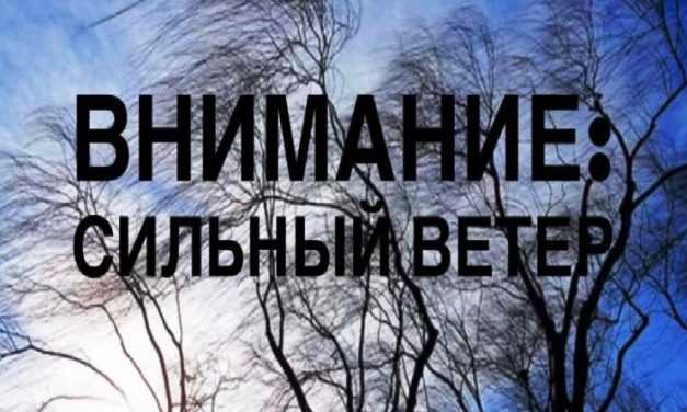 Внимание! Предупреждение об усилении ветра