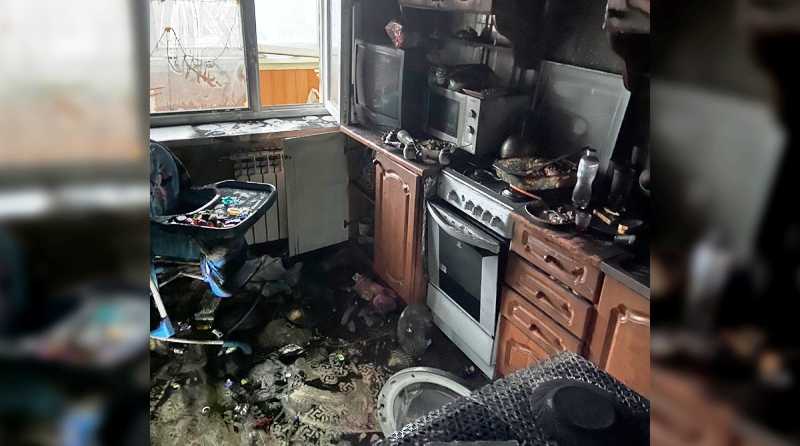 Во время пожара в Терновке пострадала женщина и двое детей
